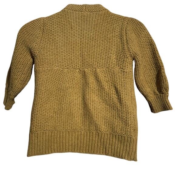 Topshop mustard alpaca blend short sleeve chunky cardigan with snap front Size 8 - Picture 6 of 9